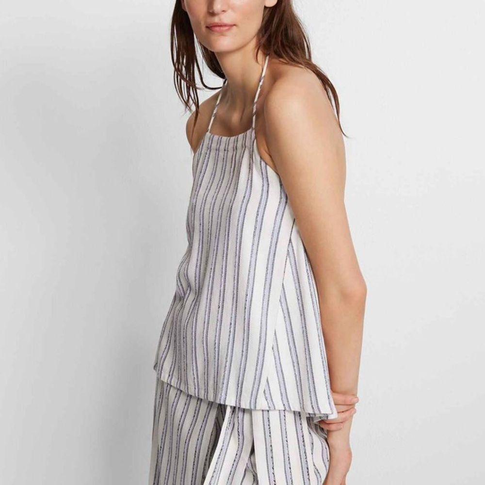 Club Monaco Stripe Halter Top Navy White sz Small
